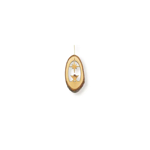 Live Edge Slice Ornament - Manger with Star Woelk's House of Diamonds Russell, KS