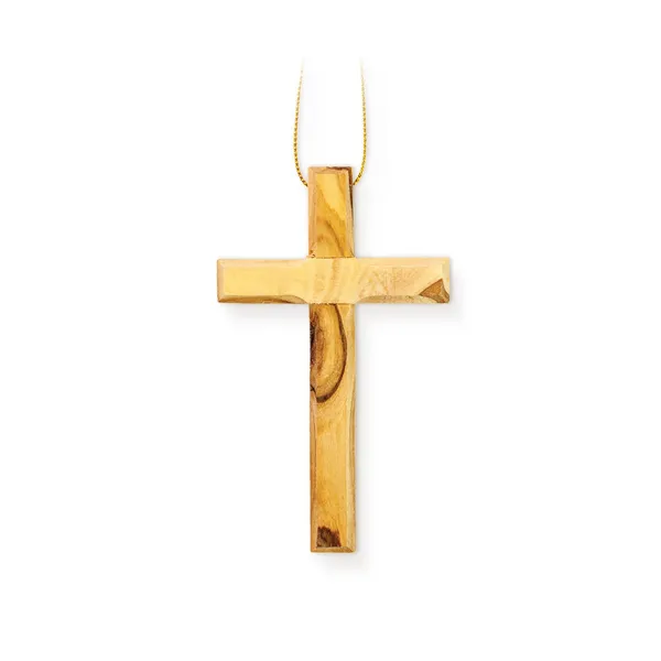 Simple Olive Wood Cross Ornament, 4