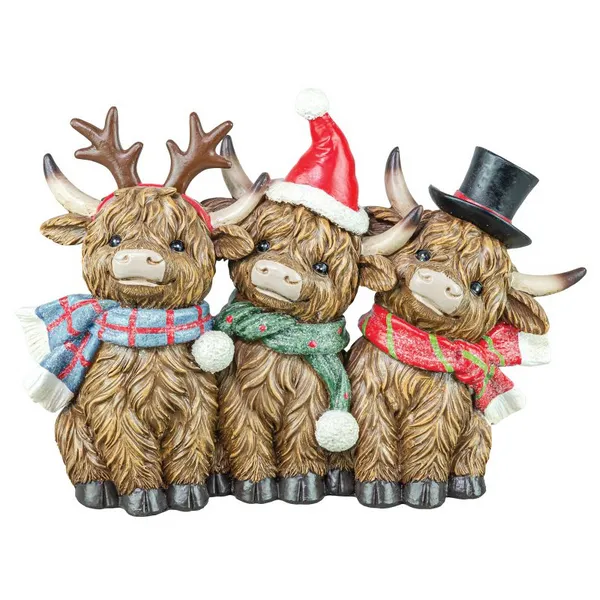 Holiday Characters Highland Cow Trio Woelk's House of Diamonds Russell, KS