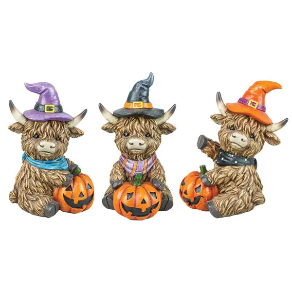 Witchy Higland Cow Tabletop 3 Ast - Your Choice Woelk's House of Diamonds Russell, KS
