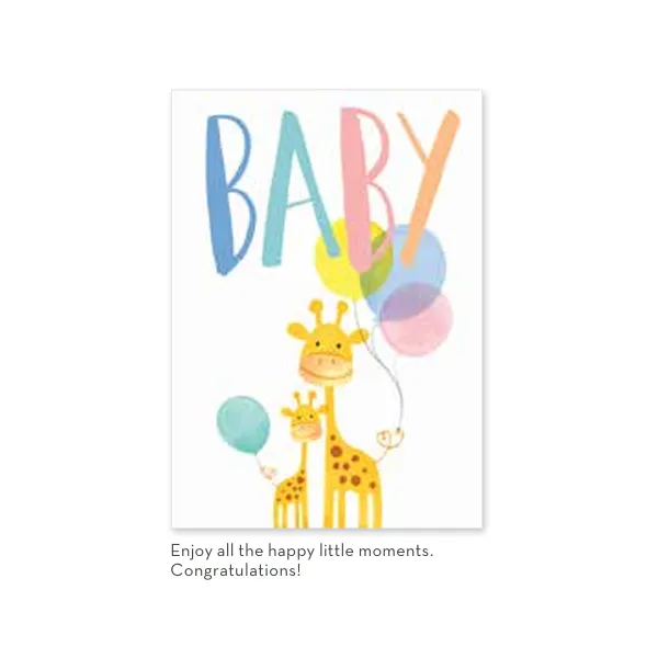 Mom, Baby, Giraffe New Baby Card Woelk's House of Diamonds Russell, KS