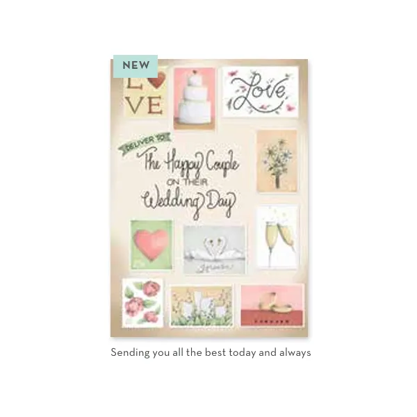 Postage Stamps Wedding Card Woelk's House of Diamonds Russell, KS