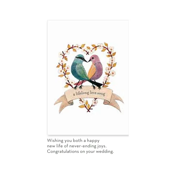 Two Birds in Heart Wedding Card Woelk's House of Diamonds Russell, KS