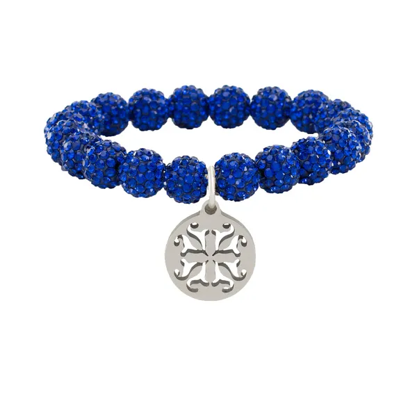 EMERSON SHAMBALLA BEADED BRACELET - COBALT