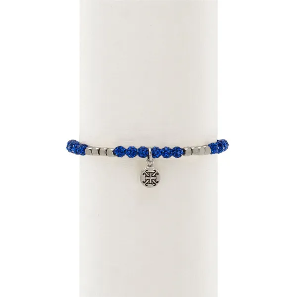 ROXIE MINI SHAMBALLA BEADED BRACELET - COBALT