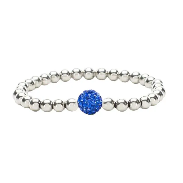 IRELAND BEADED BRACELET WITH SHAMBALLA ACCENT - COBALT