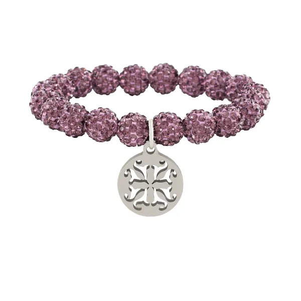 EMERSON SHAMBALLA BEADED BRACELET - ORCHID