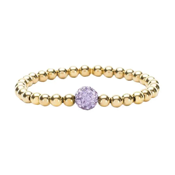 IRELAND BREADED BRACELET WITH SHAMBALLA ACCENT - ORCHID