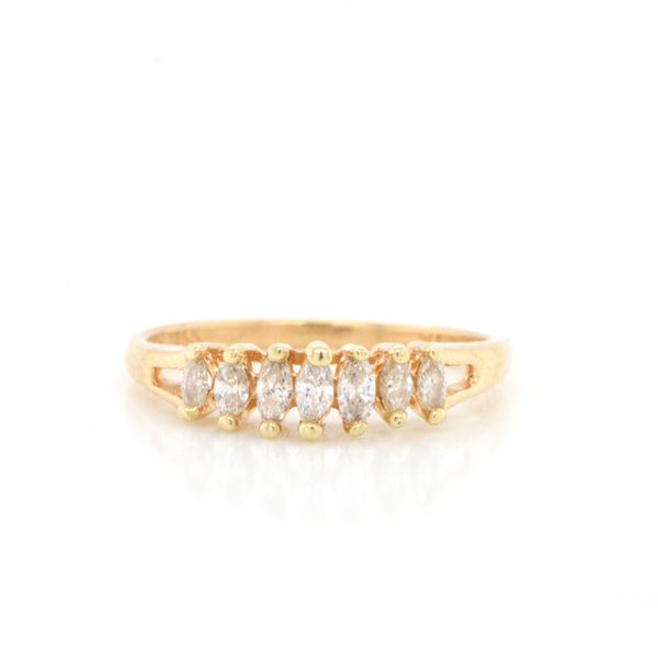 Yellow Gold Marquis Diamond Ring Wyatt's Jewelers Seattle, WA