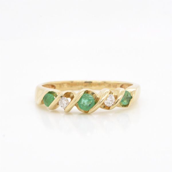 Yellow Gold Emerald & Diamond Ring Wyatt's Jewelers Seattle, WA