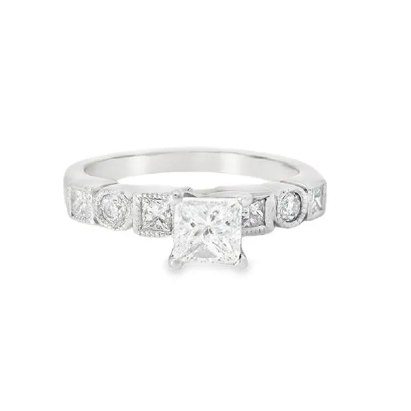 Diamond Princess Cut Engagement Ring
