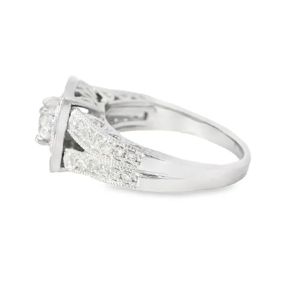 White Gold 1.35 ctw Diamond Cushion Engagement Ring