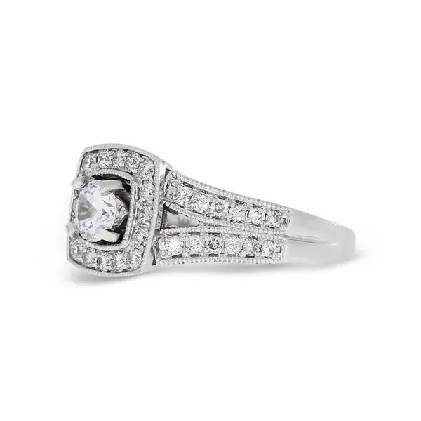 White Gold 1.35 ctw Diamond Cushion Engagement Ring Image 2 Your Jewelry Box Altoona, PA