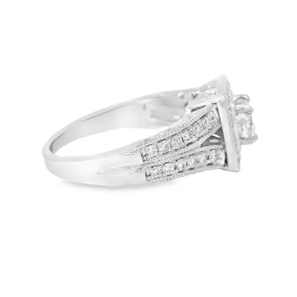 White Gold 1.35 ctw Diamond Cushion Engagement Ring