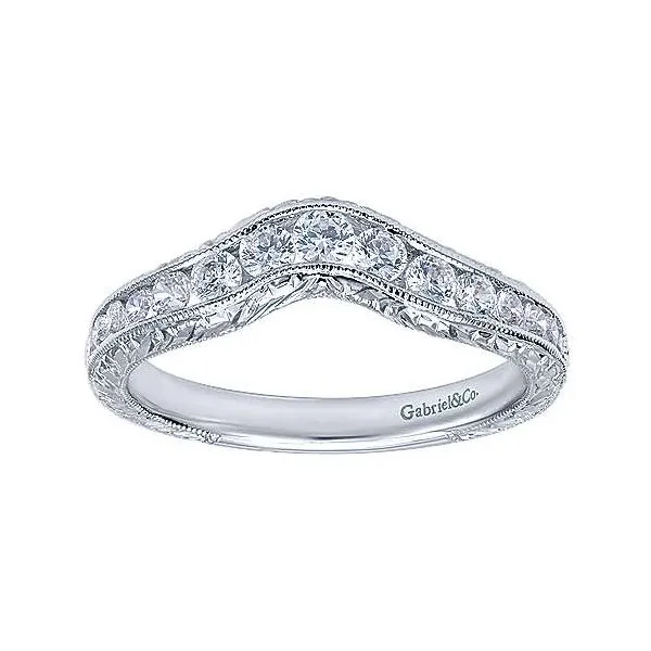 14K White Gold Curve .50ctw Diamond Band Image 4 Your Jewelry Box Altoona, PA