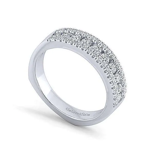 14K White Gold .55ctw Diamond Multi Row Band Image 3 Your Jewelry Box Altoona, PA
