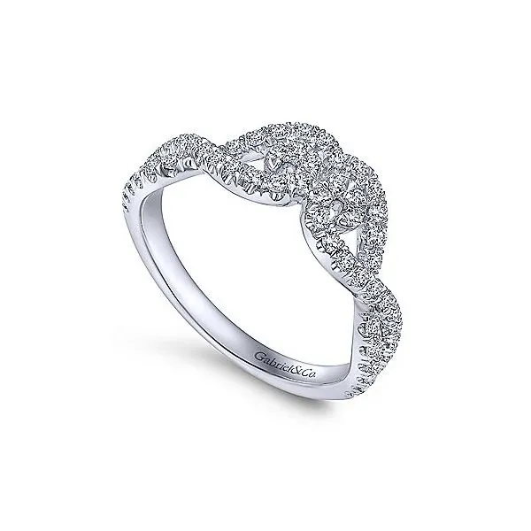 14K White Gold Designer .50ctw Diamond Ring Image 3 Your Jewelry Box Altoona, PA
