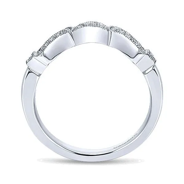 14K White Gold Curve 0.12ctw Diamond Band Image 2 Your Jewelry Box Altoona, PA