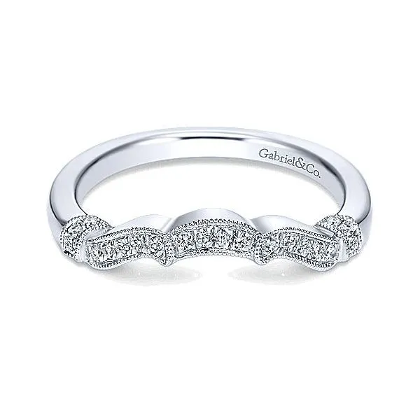14K White Gold Curve 0.12ctw Diamond Band Your Jewelry Box Altoona, PA