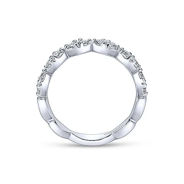 14K White Gold .50ctw Diamond Pinched Band Ring Image 2 Your Jewelry Box Altoona, PA