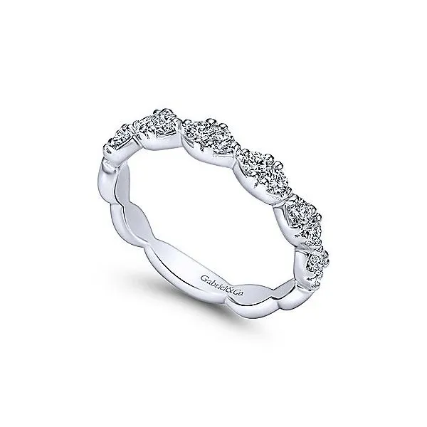 14K White Gold .50ctw Diamond Pinched Band Ring Image 3 Your Jewelry Box Altoona, PA