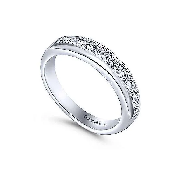 14K White Gold .60ctw Diamond Channel Band Image 3 Your Jewelry Box Altoona, PA