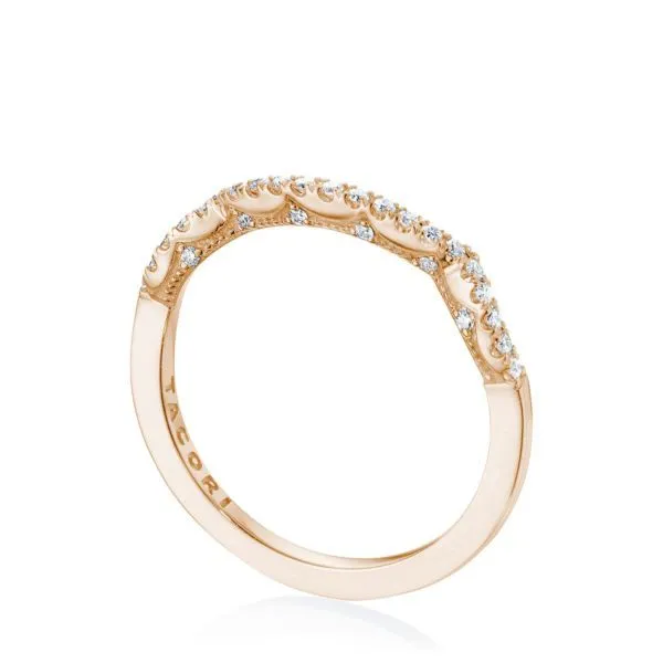 Tacori 14K Rose Gold Curve Diamond Wedding Band Image 3 Your Jewelry Box Altoona, PA