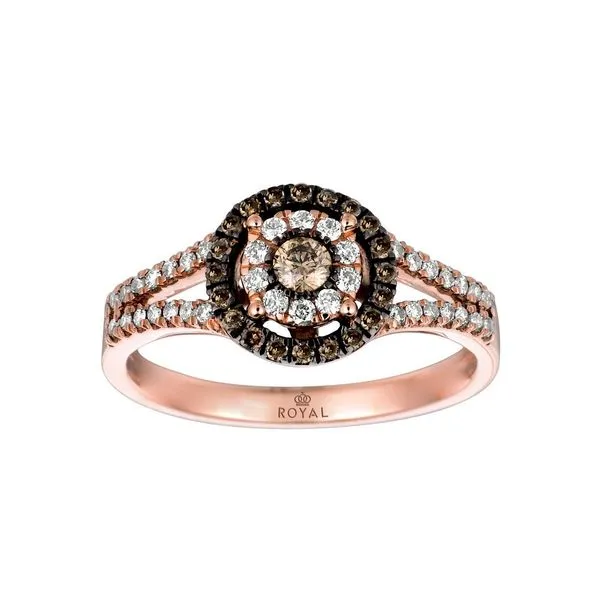 14K Rose Gold .75ctw Mocha Diamond Halo Ring Your Jewelry Box Altoona, PA