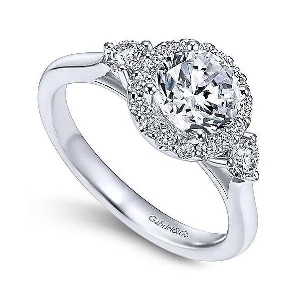 Gabriel & Co Diamond Three Stone Style Engagement Ring Mounting Image 3 Your Jewelry Box Altoona, PA
