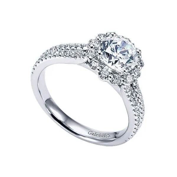 Gabriel & Co Halo Diamond Engagement Ring Mounting Image 3 Your Jewelry Box Altoona, PA