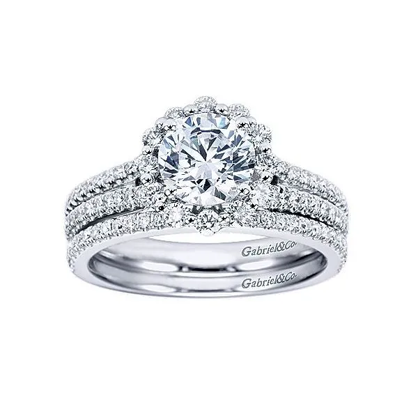 Gabriel & Co Halo Diamond Engagement Ring Mounting Image 4 Your Jewelry Box Altoona, PA