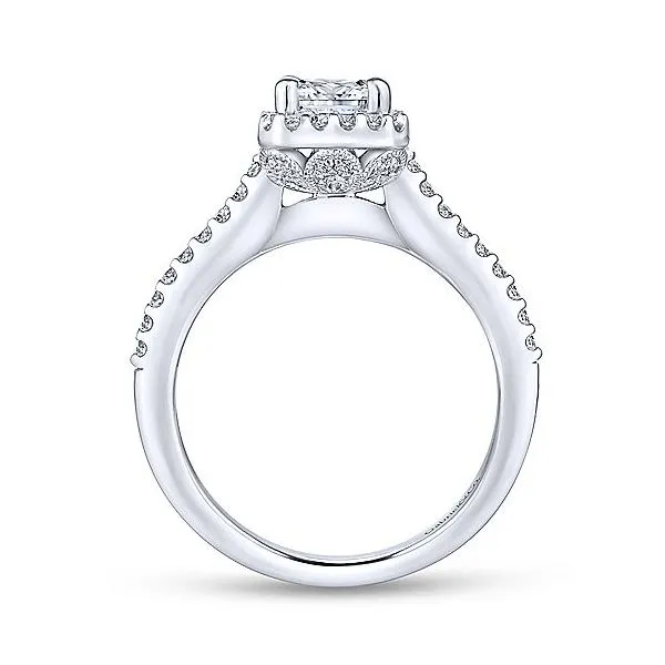 14K White Gold Emerald Cut Diamond Engagement Mounting Image 2 Your Jewelry Box Altoona, PA