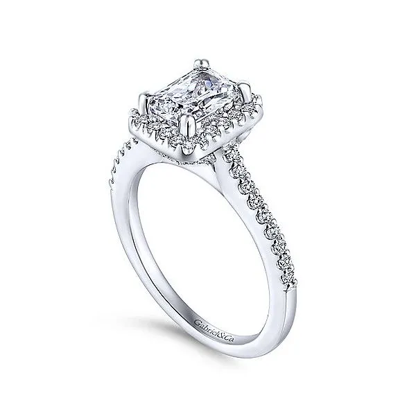 14K White Gold Emerald Cut Diamond Engagement Mounting Image 3 Your Jewelry Box Altoona, PA