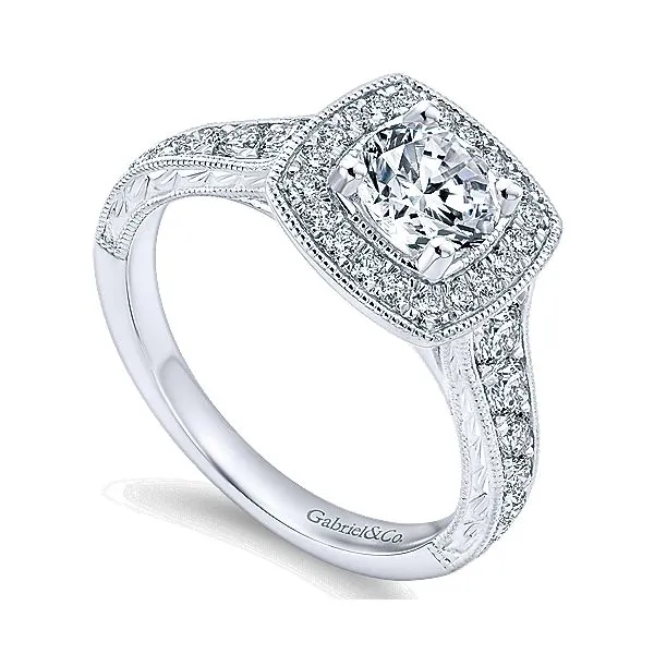 Gabriel & Co Vintage Diamond Halo Engagement Mounting Image 3 Your Jewelry Box Altoona, PA