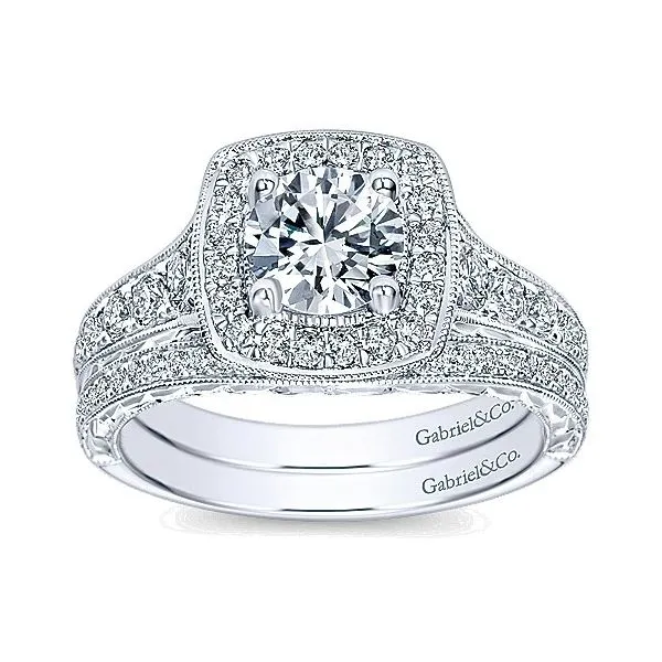 Gabriel & Co Vintage Diamond Halo Engagement Mounting Image 4 Your Jewelry Box Altoona, PA