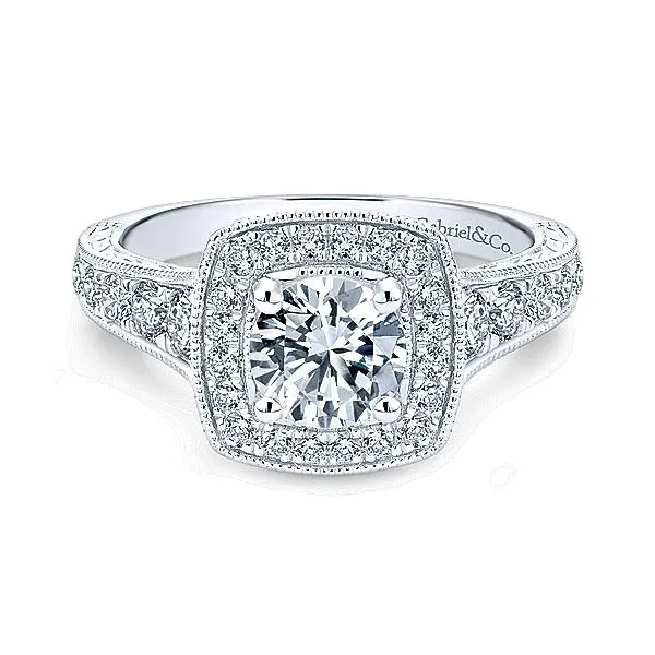 Gabriel & Co Vintage Diamond Halo Engagement Mounting Your Jewelry Box Altoona, PA