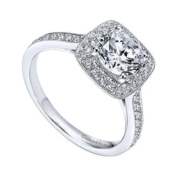 Gabriel & Co Diamond Halo Engagement Ring Image 3 Your Jewelry Box Altoona, PA