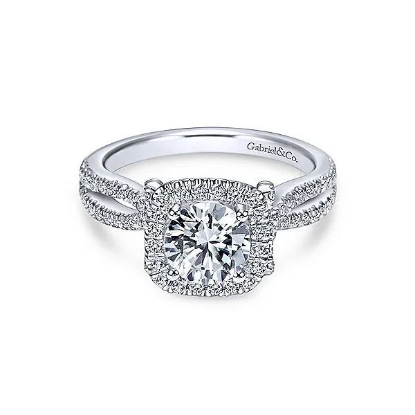 14K White Gold Diamond Halo Engagement Mounting Your Jewelry Box Altoona, PA