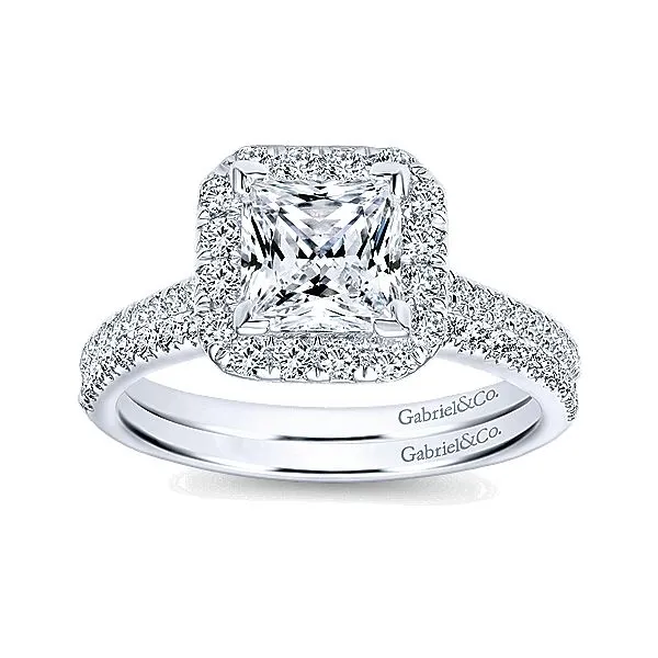Gabriel & Co Princess Cut Diamond Halo Engagement Mounting Image 4 Your Jewelry Box Altoona, PA