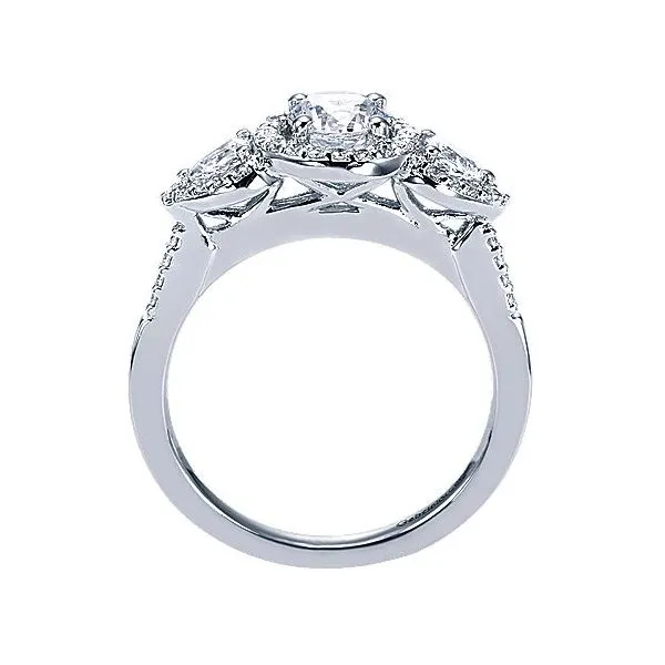 Gabriel & Co 3 Stone Pear Shape Diamond Engagement Mounting Image 2 Your Jewelry Box Altoona, PA