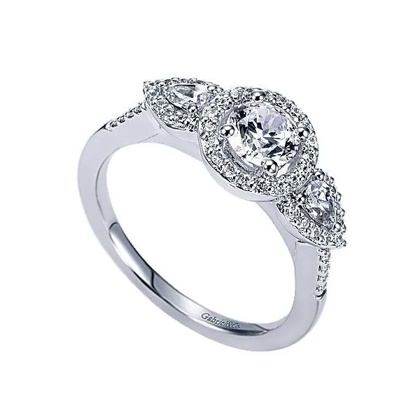 Gabriel & Co 3 Stone Pear Shape Diamond Engagement Mounting Image 3 Your Jewelry Box Altoona, PA