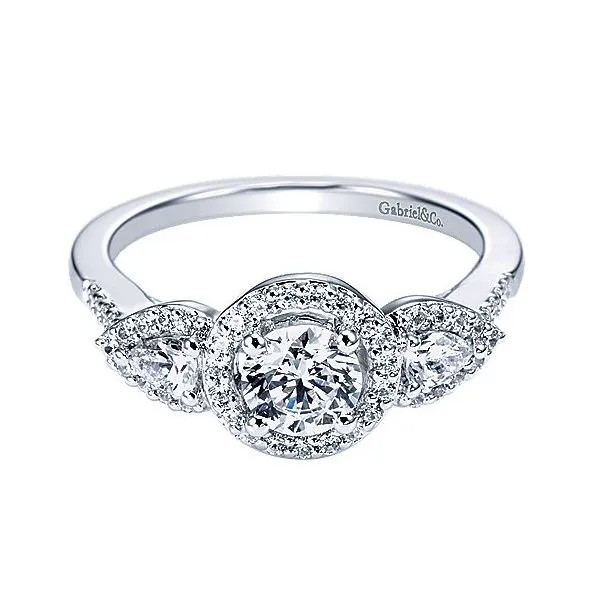 Gabriel & Co 3 Stone Pear Shape Diamond Engagement Mounting Your Jewelry Box Altoona, PA