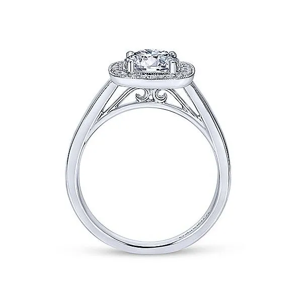 14K White Gold Diamond Halo Engagement Mounting Image 2 Your Jewelry Box Altoona, PA