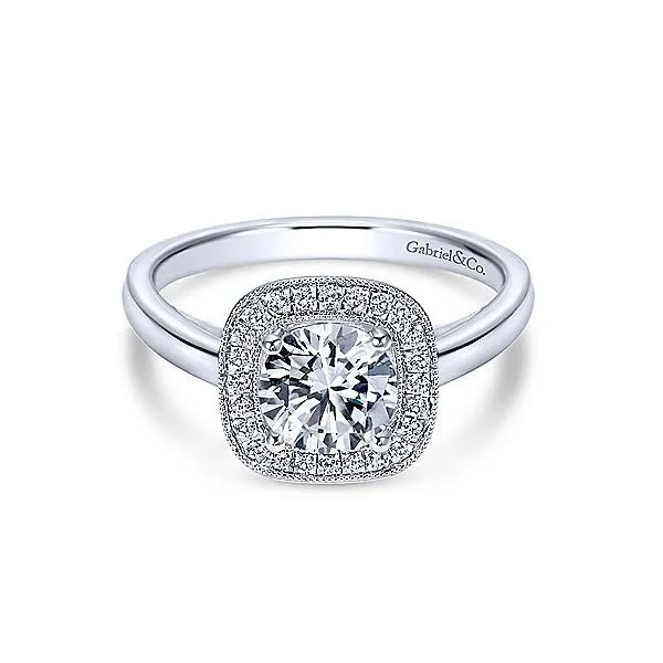 14K White Gold Diamond Halo Engagement Mounting Your Jewelry Box Altoona, PA