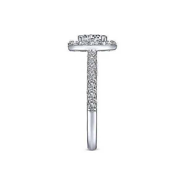 14K White Gold Diamond Halo Engagement Mounting Image 3 Your Jewelry Box Altoona, PA