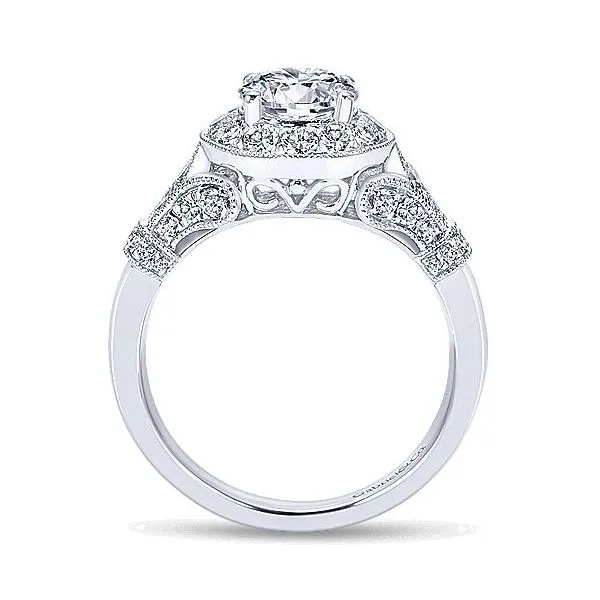14K White Gold Diamond Halo Engagement Mounting Image 2 Your Jewelry Box Altoona, PA