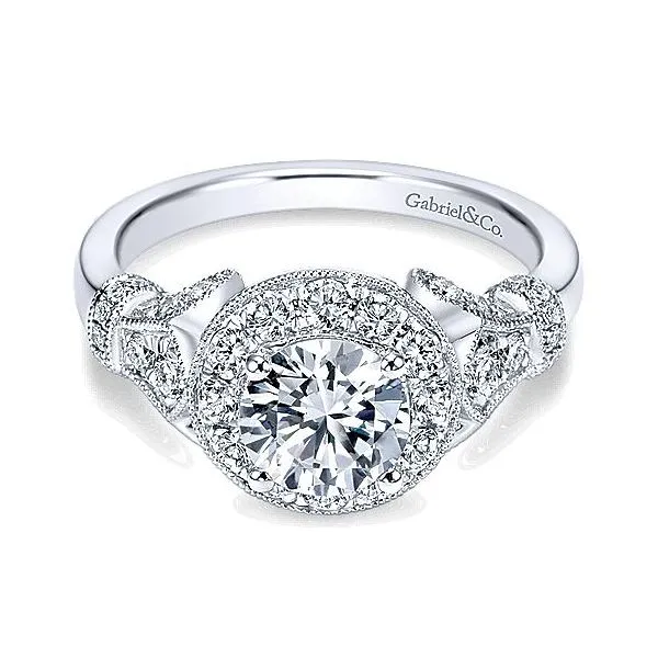14K White Gold Diamond Halo Engagement Mounting Your Jewelry Box Altoona, PA