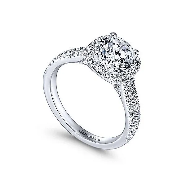 Gabriel & Co 14K Diamond Pave Halo Engagement Ring Image 3 Your Jewelry Box Altoona, PA