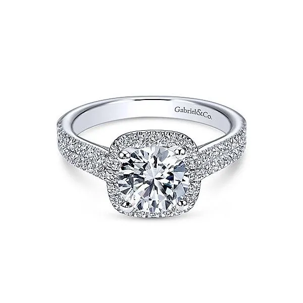 Gabriel & Co 14K Diamond Pave Halo Engagement Ring Your Jewelry Box Altoona, PA