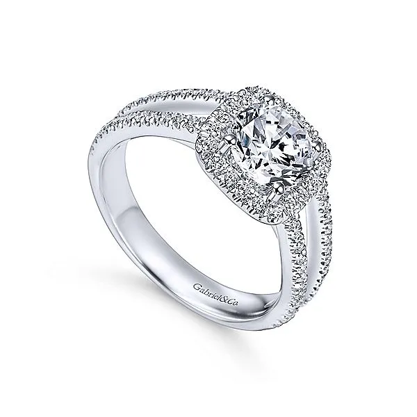 Gabriel & Co Halo Diamond Engagement Mounting Image 3 Your Jewelry Box Altoona, PA